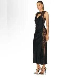 SIMKHAI ! Vea Lace Trim Open Back Gown ( US 4)